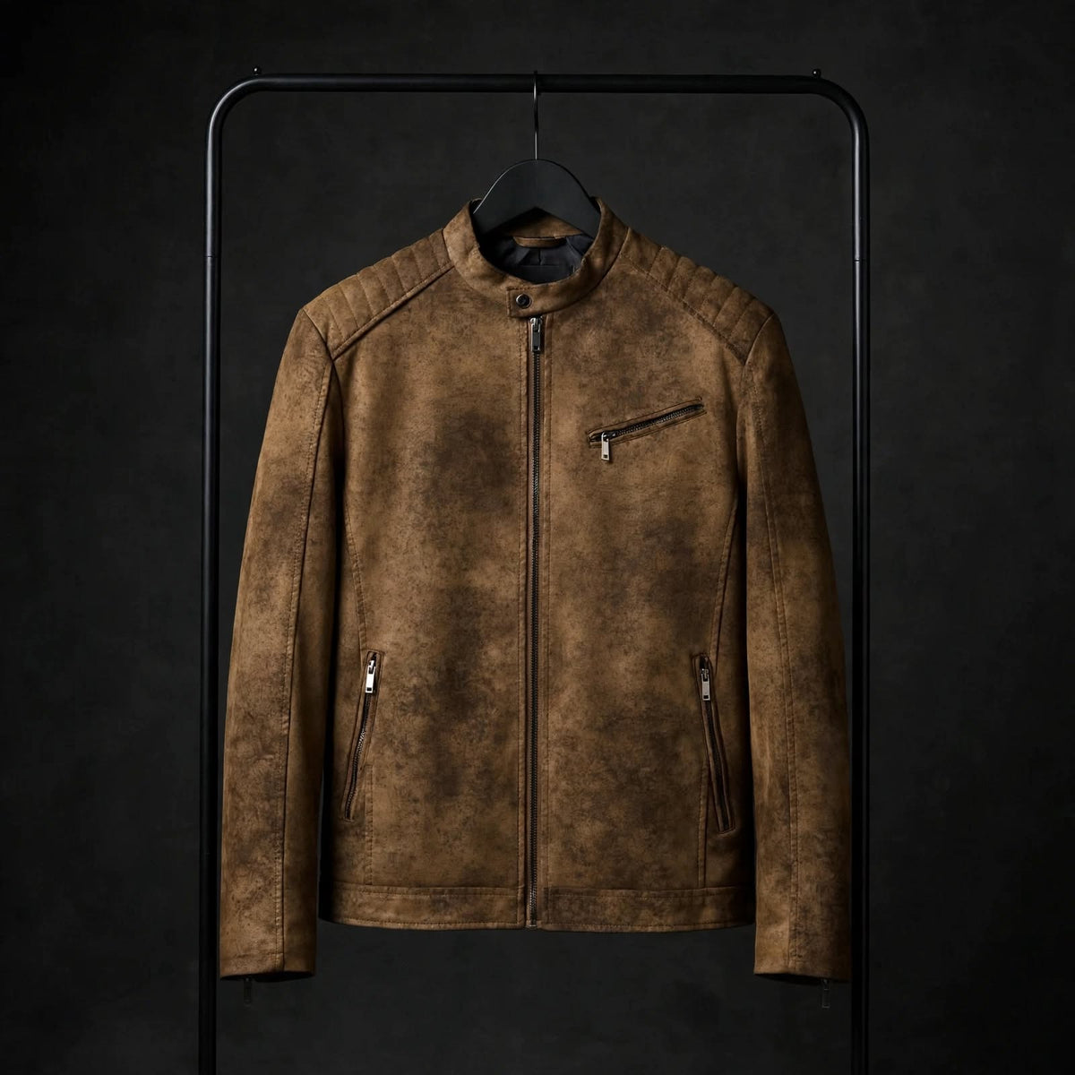 Aldwyn Washed Faux Leather Jacket