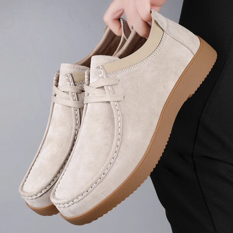 Corbin Split Leather Loafers rubber outsole