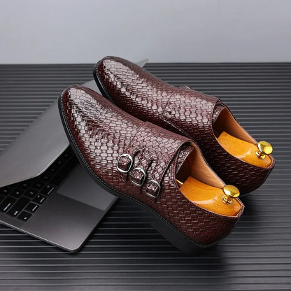 Wychwood Basketweave Triple Buckle Dress Shoes 4