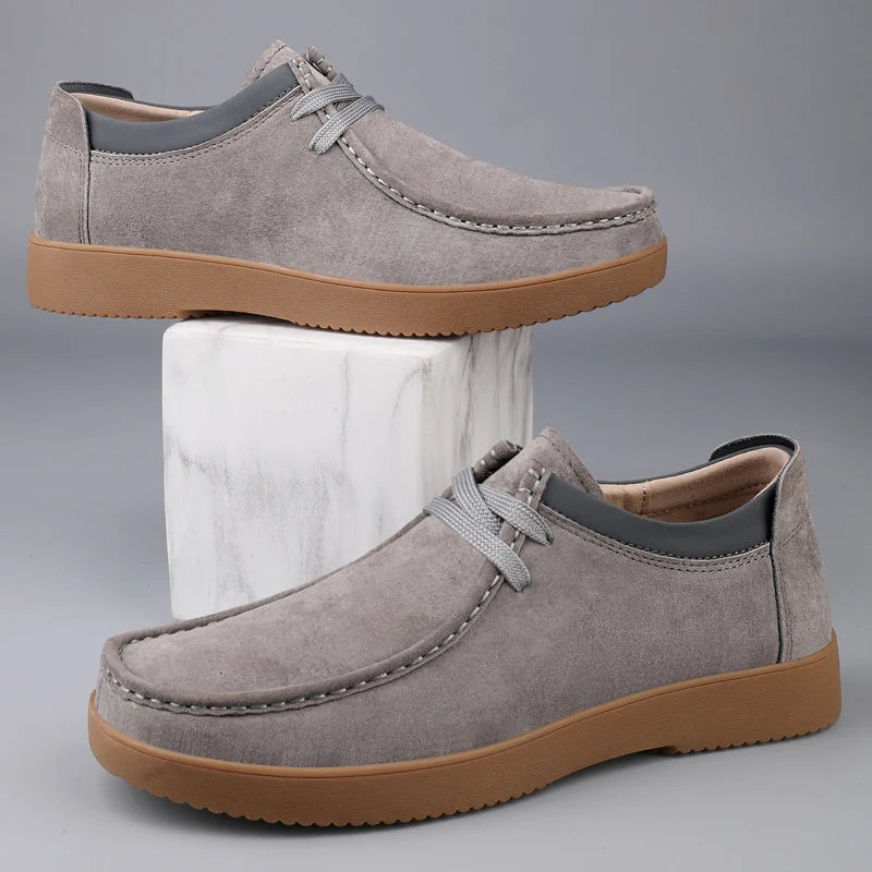 Corbin Split Leather Loafers napped leather upper detail
