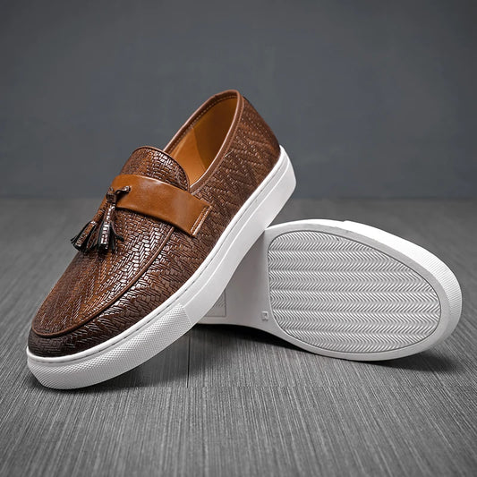 Ellery Tassel Loafers in brown, side profile