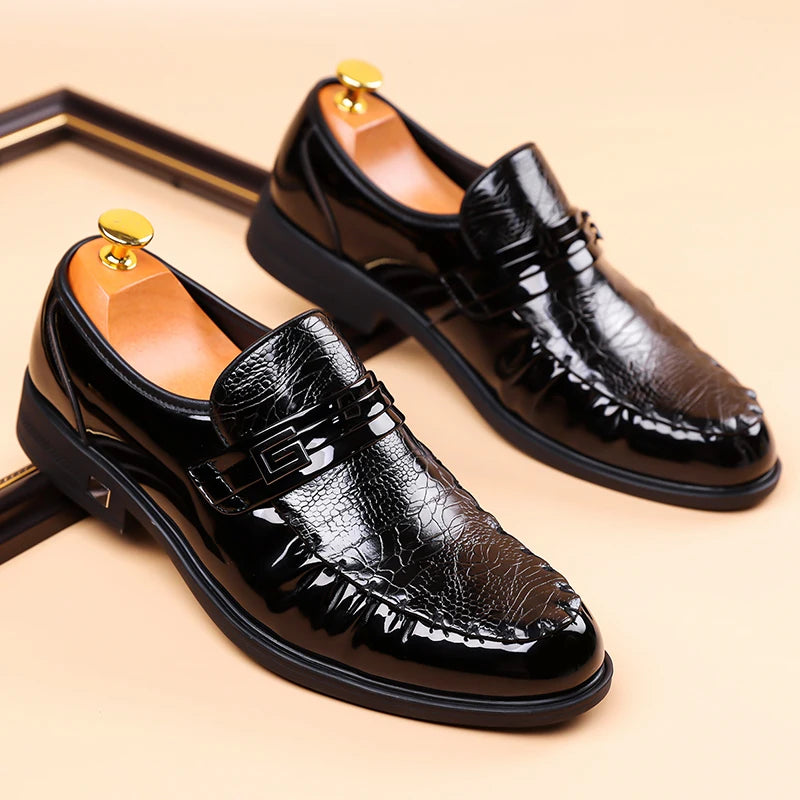 Aurelius Whipstitch Croc-Effect Loafers 2