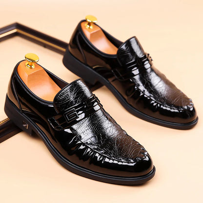 Aurelius Whipstitch Croc-Effect Loafers 2
