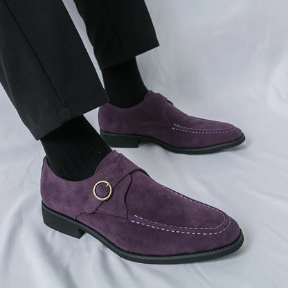 Cavendish Round Buckle Suede Loafers