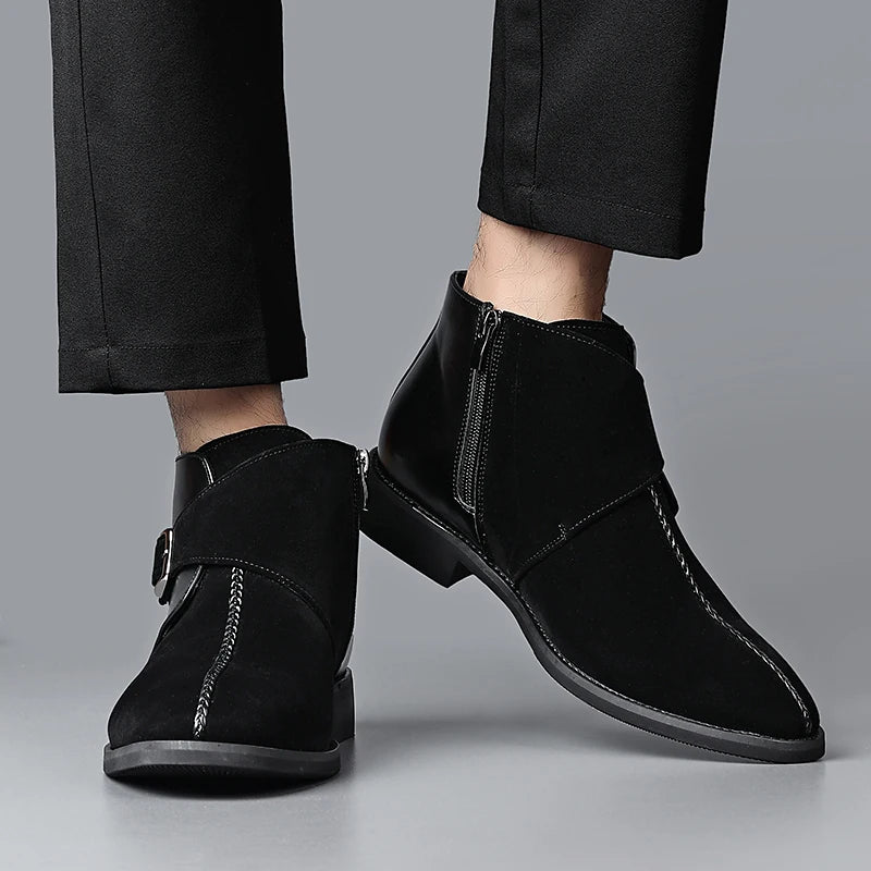 Ashcombe Patchwork Chelsea Boots pointed toe view