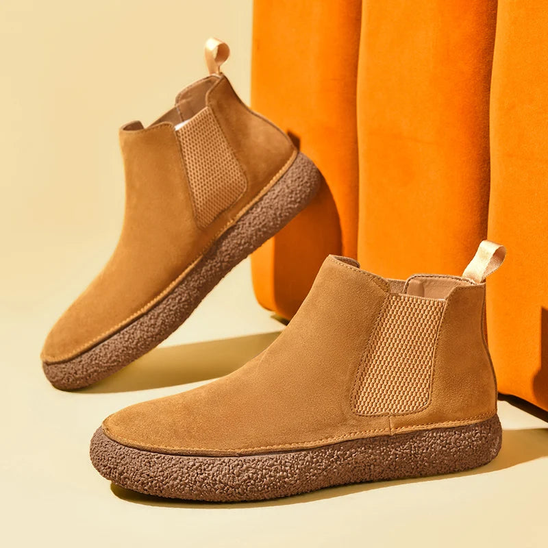 Fairbank Suede Chelsea Boots cow suede upper detail