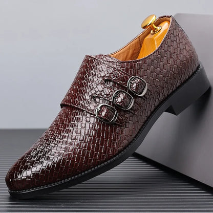 Wychwood Basketweave Triple Buckle Dress Shoes