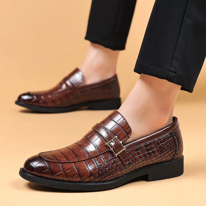 Corbin Scaled Buckle Loafers 4