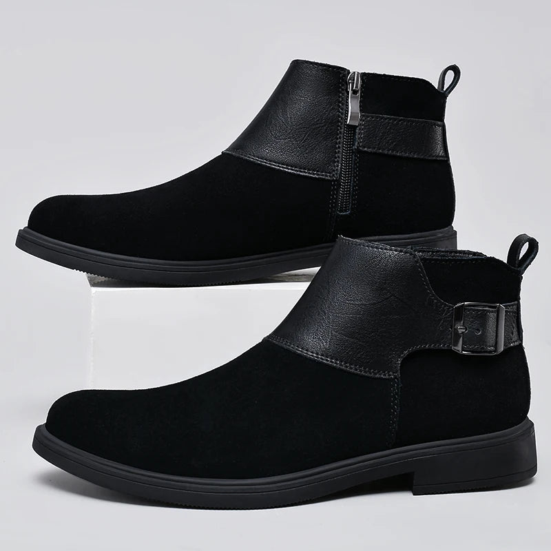 Harlan Buckle Zip Boots rubber outsole