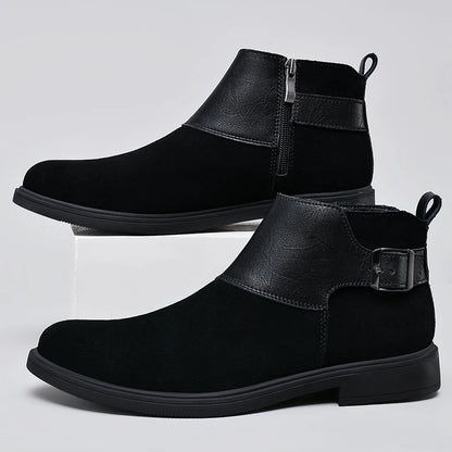 Harlan Buckle Zip Boots rubber outsole