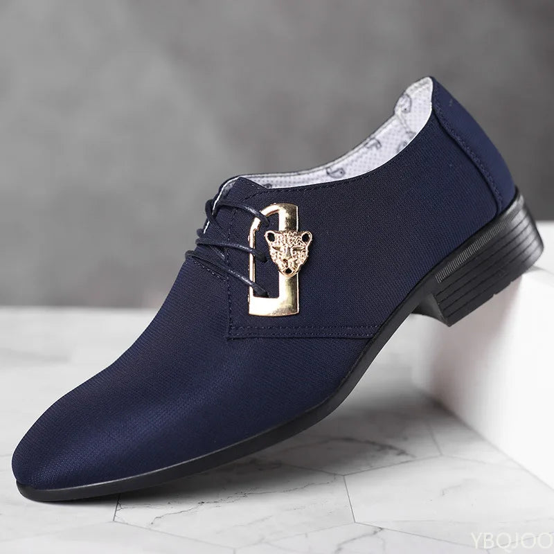 Villeroy Gold-Tone Emblem Canvas Dress Shoes 3