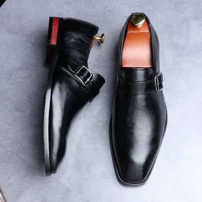 Aldworth Double Buckle Dress Shoes square toe and sole detail