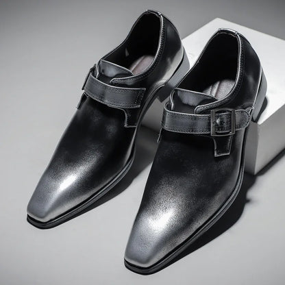 Whitmore Perforated Strap Monk Shoes 2