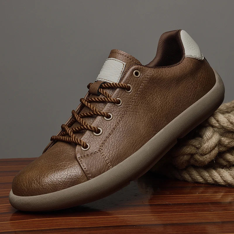Loxley Leather Sneakers in khaki