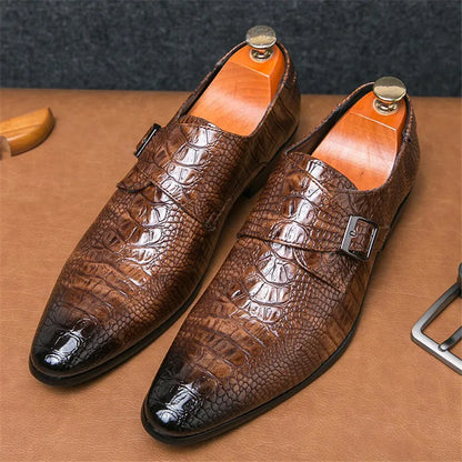 Chantrell Broad Strap Croc-Effect Dress Shoes 2