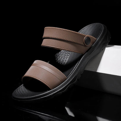 Rossmore Buckle Slides in grey, side profile