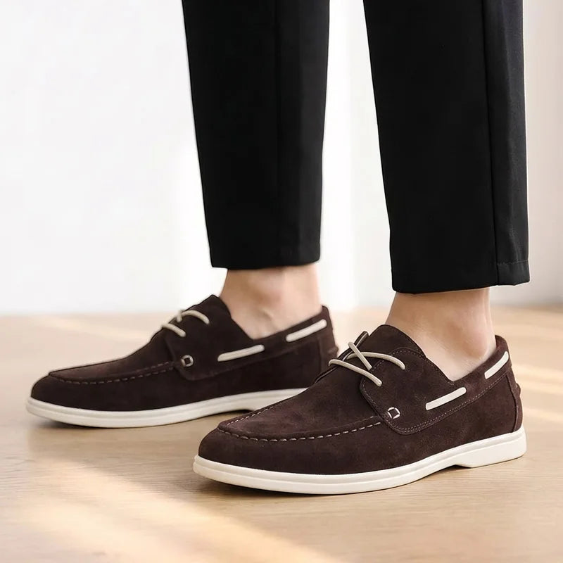 Halstead Boat Shoes rawhide lace and collar detail
