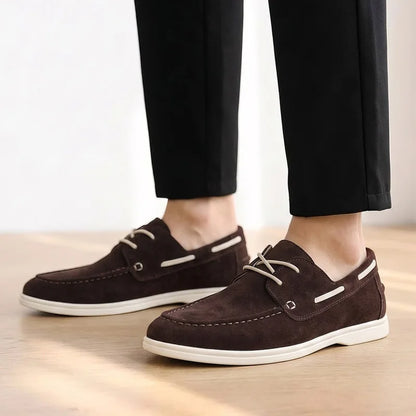 Halstead Boat Shoes rawhide lace and collar detail