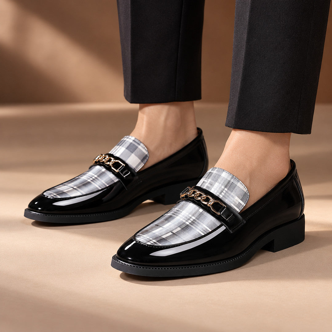 Alderwick Plaid Panel Chain Loafers (1:1, image 1)
