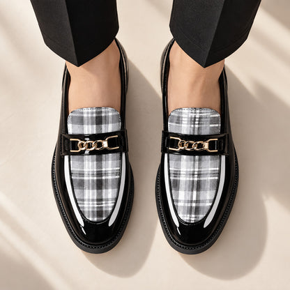 Alderwick Plaid Panel Chain Loafers (1:1, image 3)