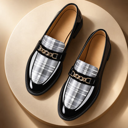 Alderwick Plaid Panel Chain Loafers (1:1, image 7)