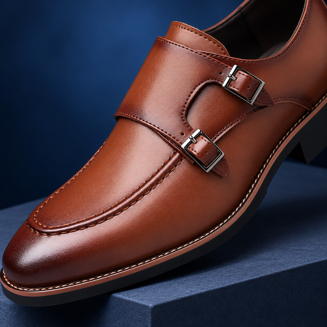 Dunley Apron Stitch Double Monk Shoes (1:1, image 4)