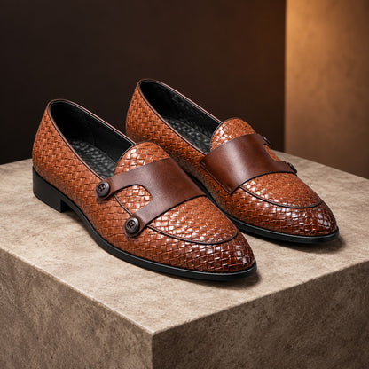 Ravensmere Basketweave Double Buckle Monk Shoes (1:1, image 1)