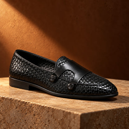 Ravensmere Basketweave Double Buckle Monk Shoes (1:1, image 2)