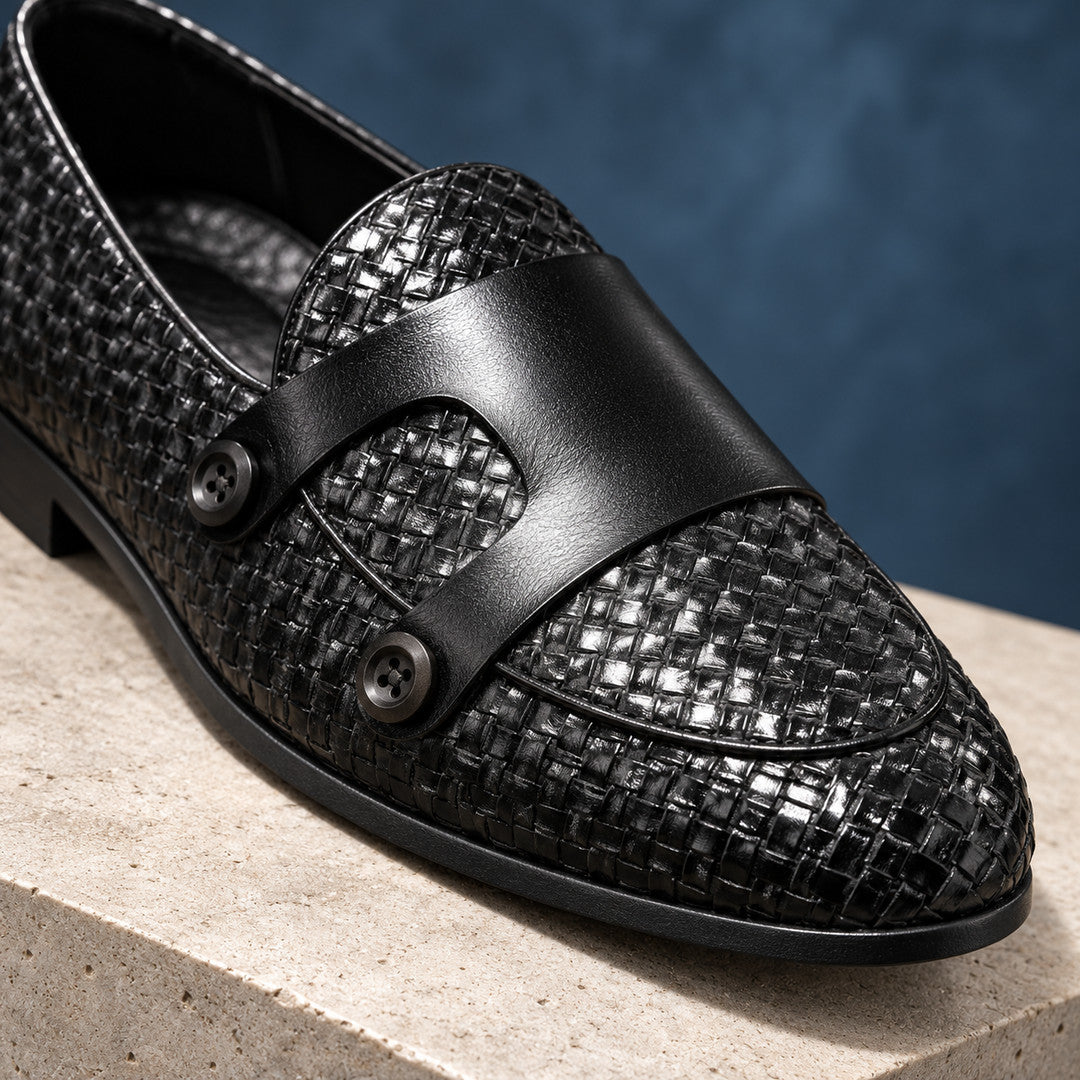 Ravensmere Basketweave Double Buckle Monk Shoes (1:1, image 4)