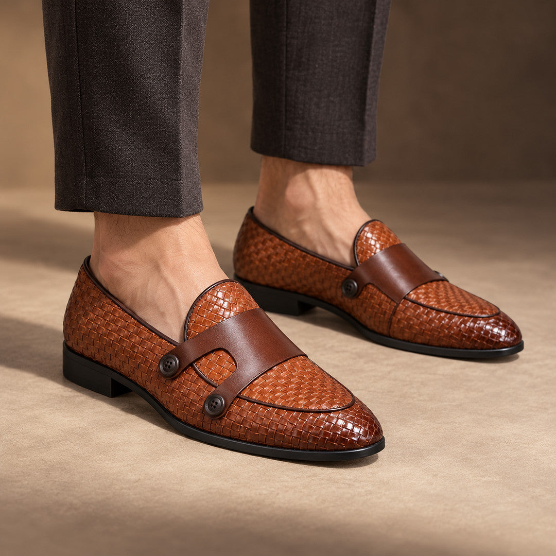 Ravensmere Basketweave Double Buckle Monk Shoes (1:1, image 5)