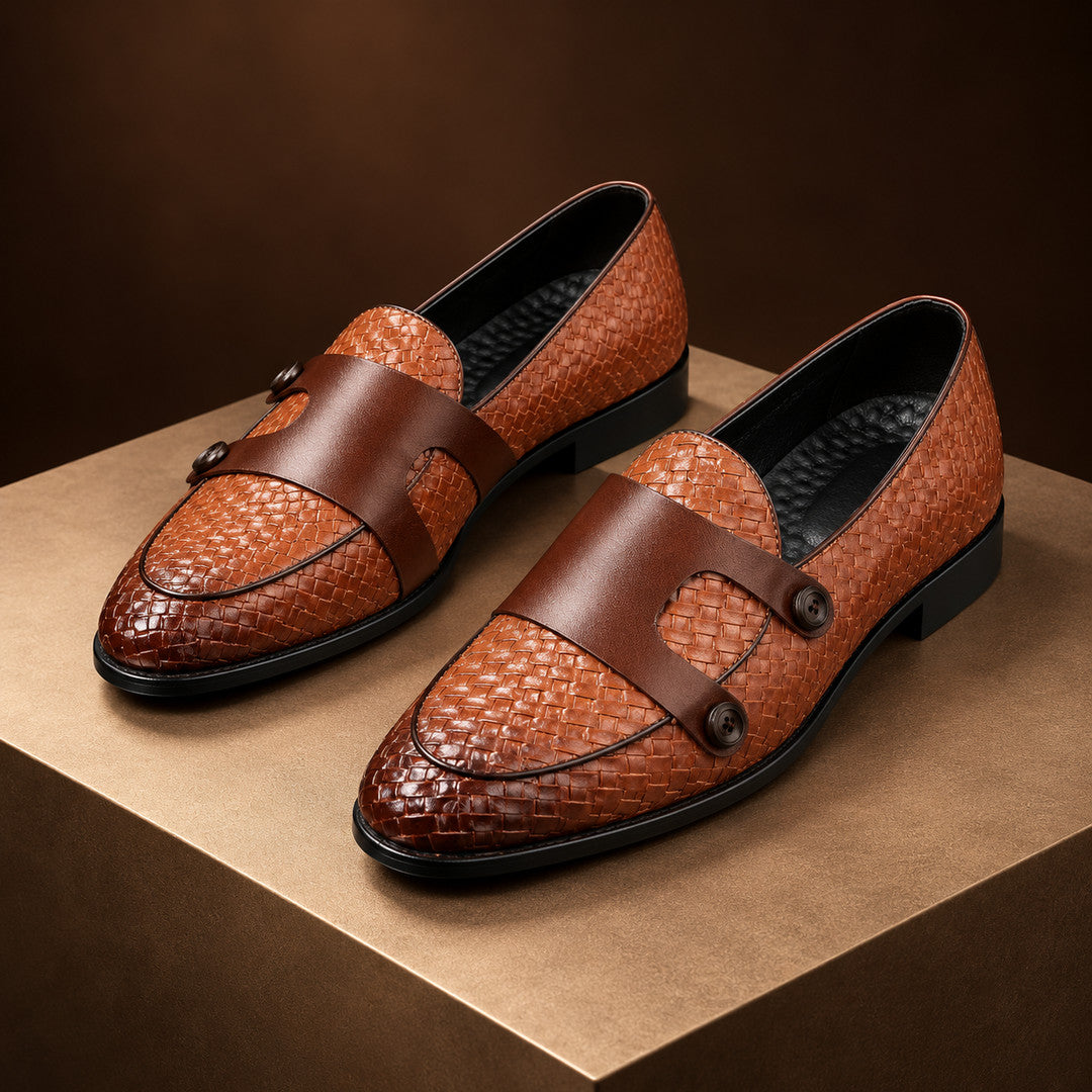 Ravensmere Basketweave Double Buckle Monk Shoes (1:1, image 9)