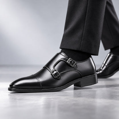 Auremont Split Leather Double Monk Strap Shoes (1:1, image 6)