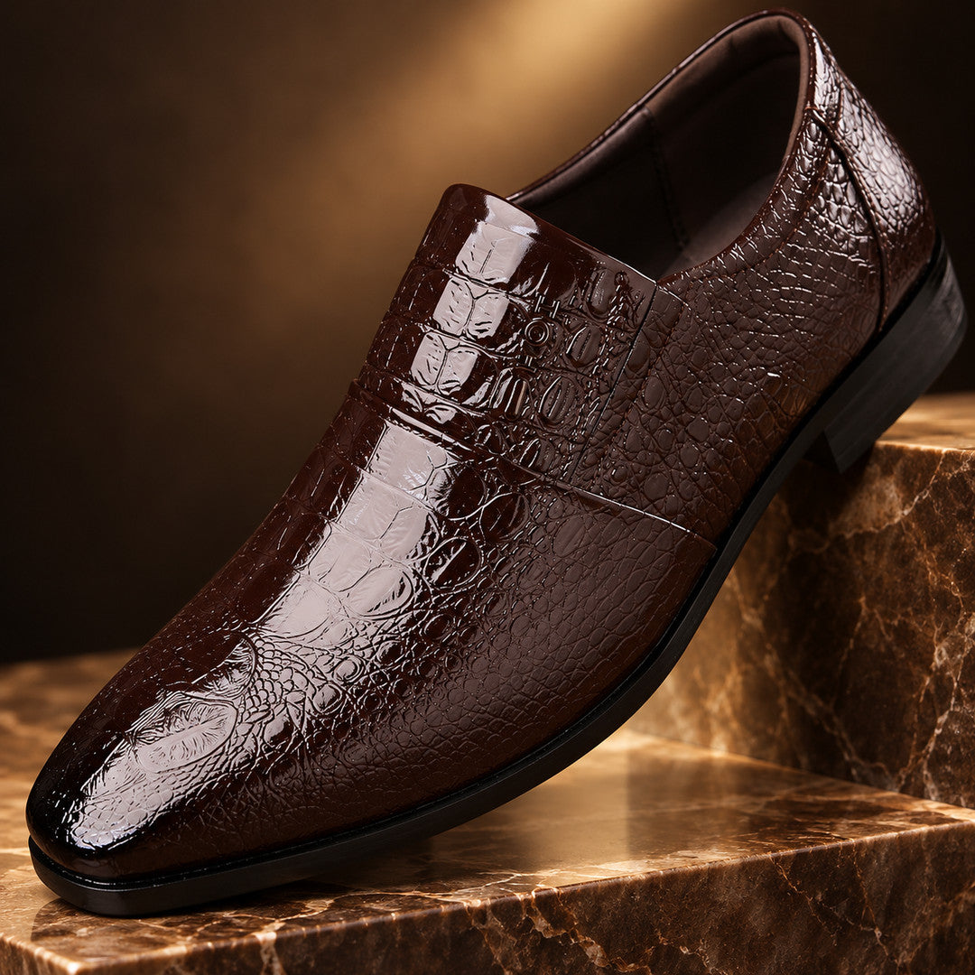 Beaumont Croc Leather Shoes (1:1, image 4)
