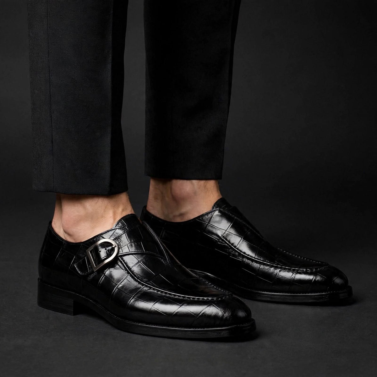 Lovelace Croc Leather Oxfords