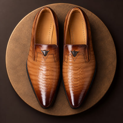 Bramwell Scale-Embossed Emblem Loafers (1:1, image 3)