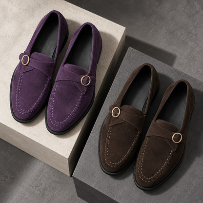 Cavendish Round Buckle Suede Loafers (1:1, image 3)