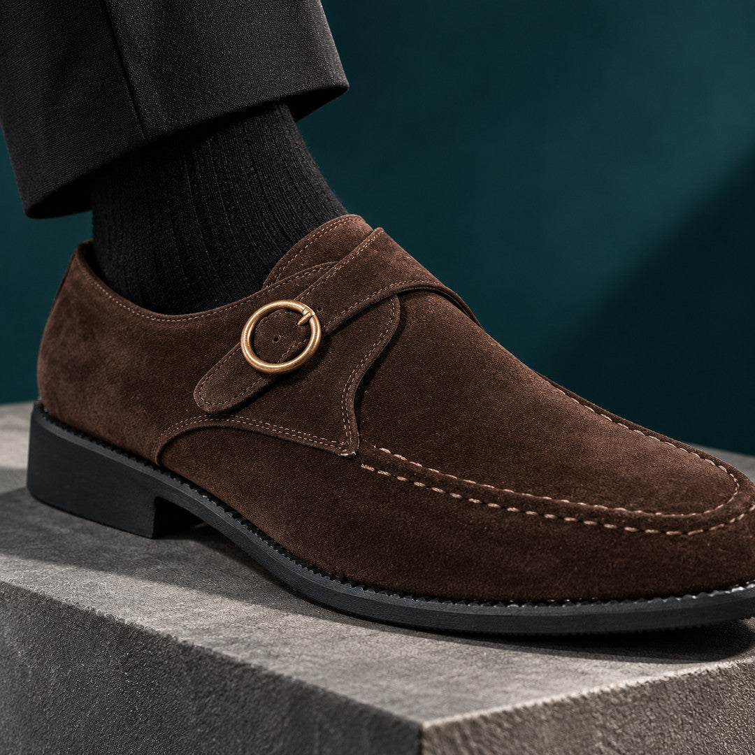 Cavendish Round Buckle Suede Loafers (1:1, image 4)