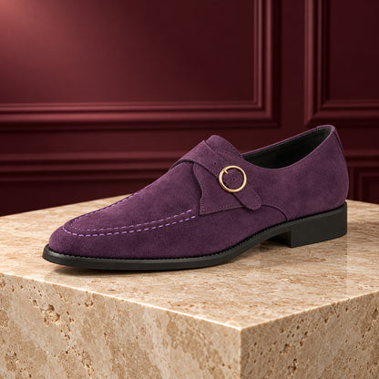 Cavendish Round Buckle Suede Loafers (1:1, image 6)