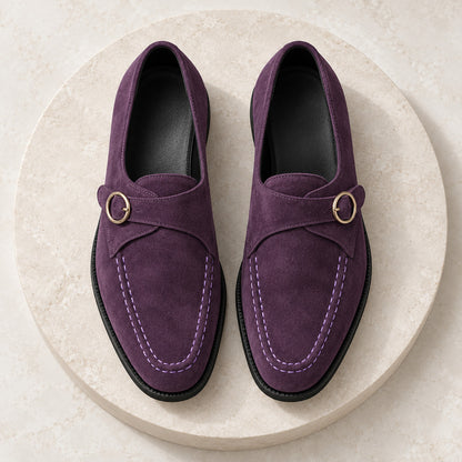Cavendish Round Buckle Suede Loafers (1:1, image 9)