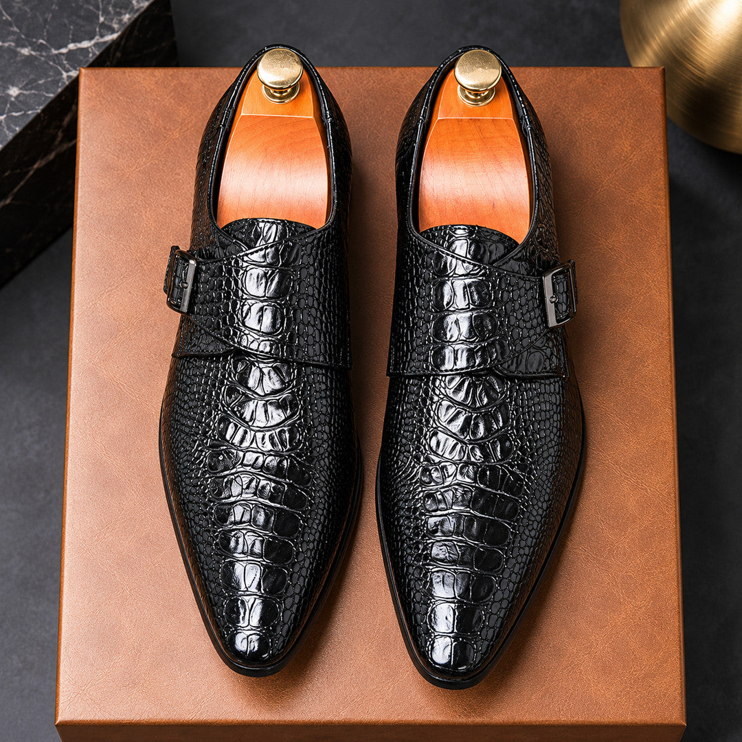 Chantrell Broad Strap Croc-Effect Dress Shoes (1:1, image 3)