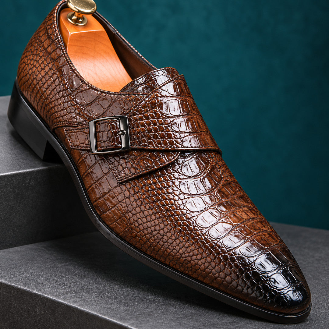 Chantrell Broad Strap Croc-Effect Dress Shoes (1:1, image 4)