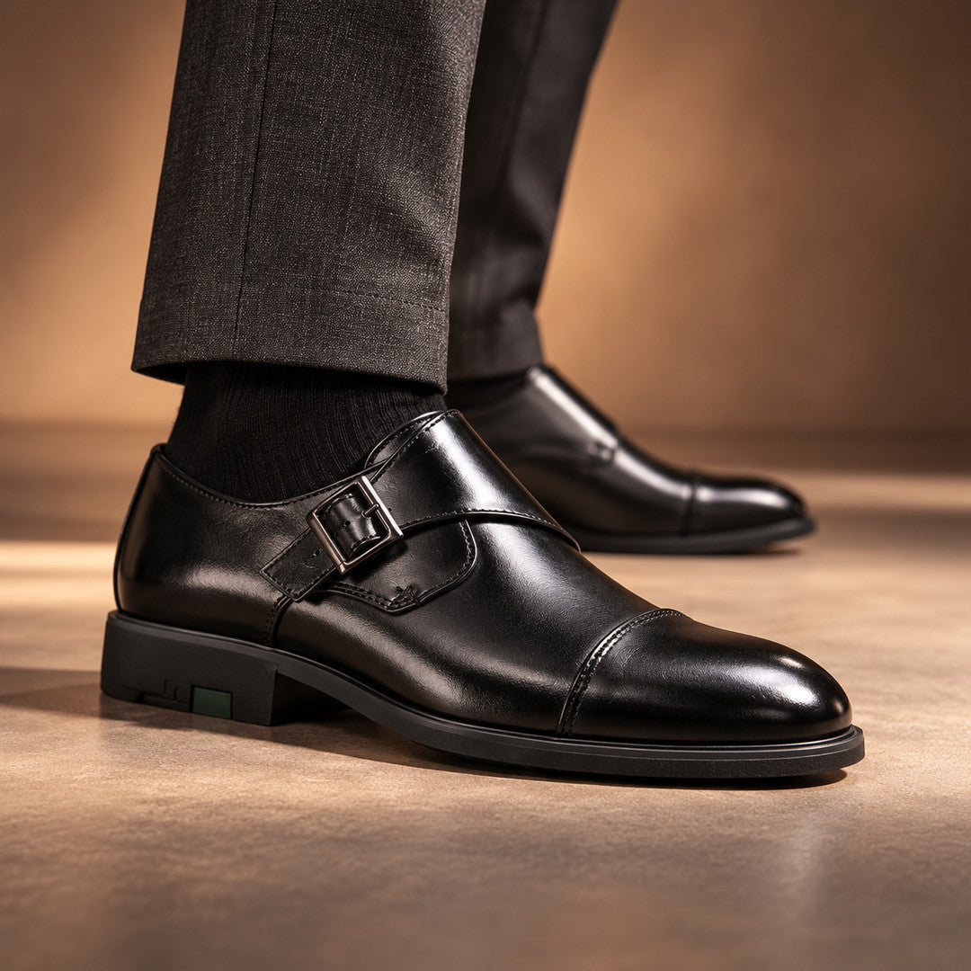 Cheswick Burnished Toe Split Leather Monk Shoes (1:1, image 2)