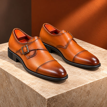 Cheswick Burnished Toe Split Leather Monk Shoes (1:1, image 6)