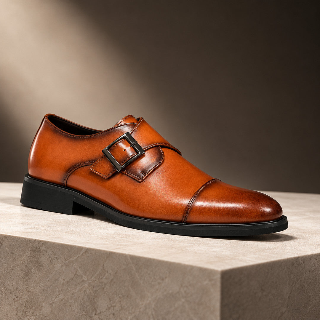Cheswick Burnished Toe Split Leather Monk Shoes (1:1, image 9)