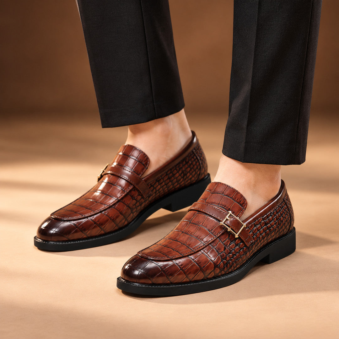 Corbin Scaled Buckle Loafers (1:1, image 1)
