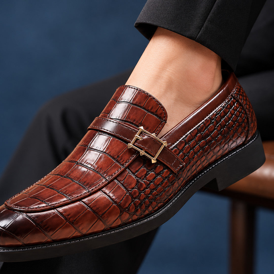 Corbin Scaled Buckle Loafers (1:1, image 4)