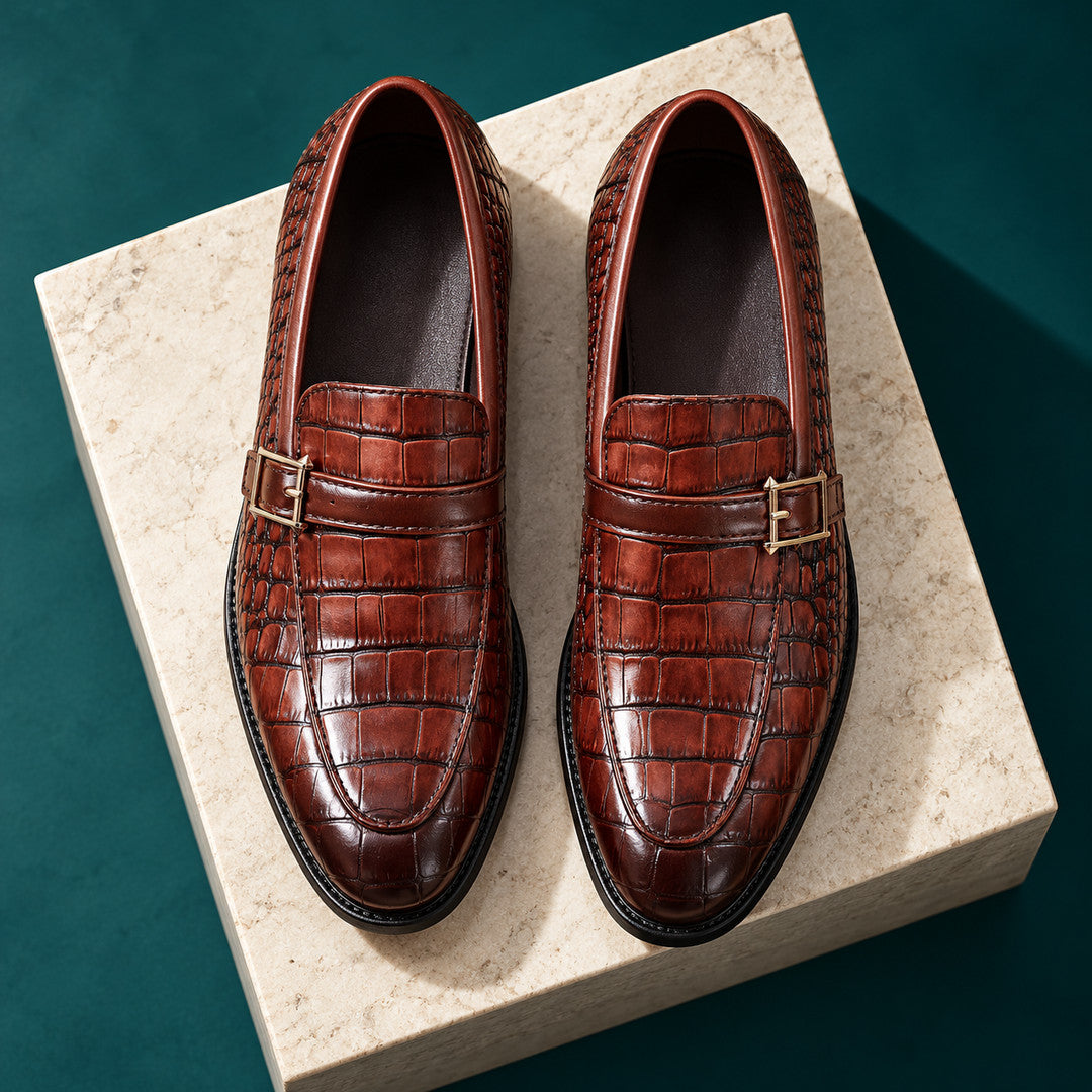 Corbin Scaled Buckle Loafers (1:1, image 7)