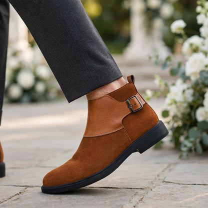 Harlan Leather Buckle Boots
