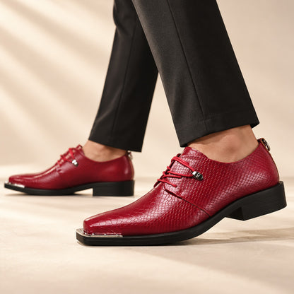 Montrose Croc-Effect Square Toe Dress Shoes (1:1, image 5)