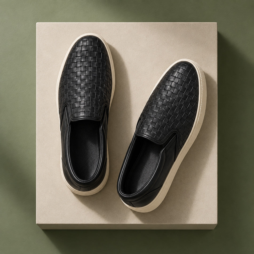 Harlow Leather Weave Loafers (1:1, image 23)